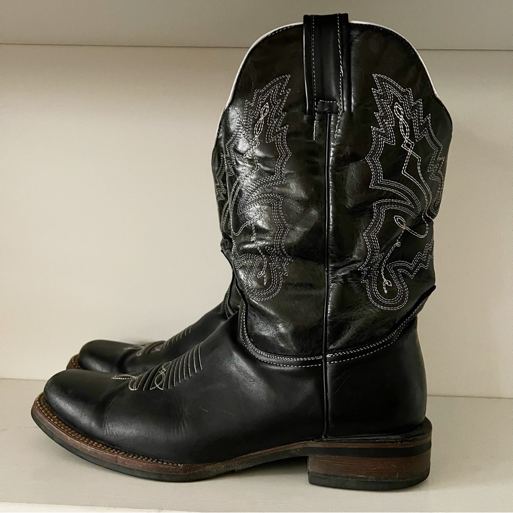 Red Diamond Leather Western Cowboy Boots Sz 12 Black